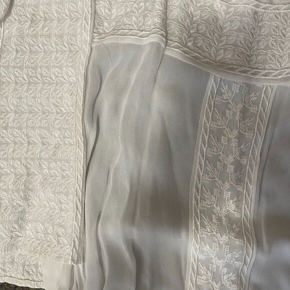 Isabel Marant Etoile "Amel" Embroidered Drop Waist Dress White Boho Chic - Picture 3 of 6